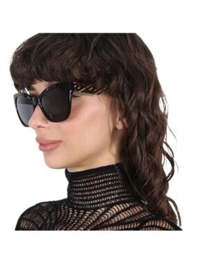 Versace Women's Cat Eye Sunglasses VE4417U 535887 Black/Dark Grey